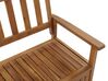 Acacia Wood Garden Bench with Storage 120 cm Light with Red Cushion SOVANA_807473
