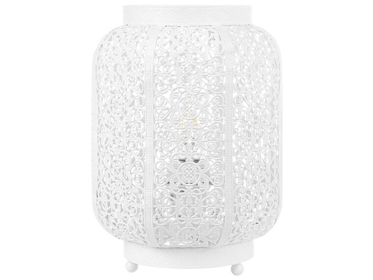 Moroccan Lantern Table Lamp White SOMES _691601