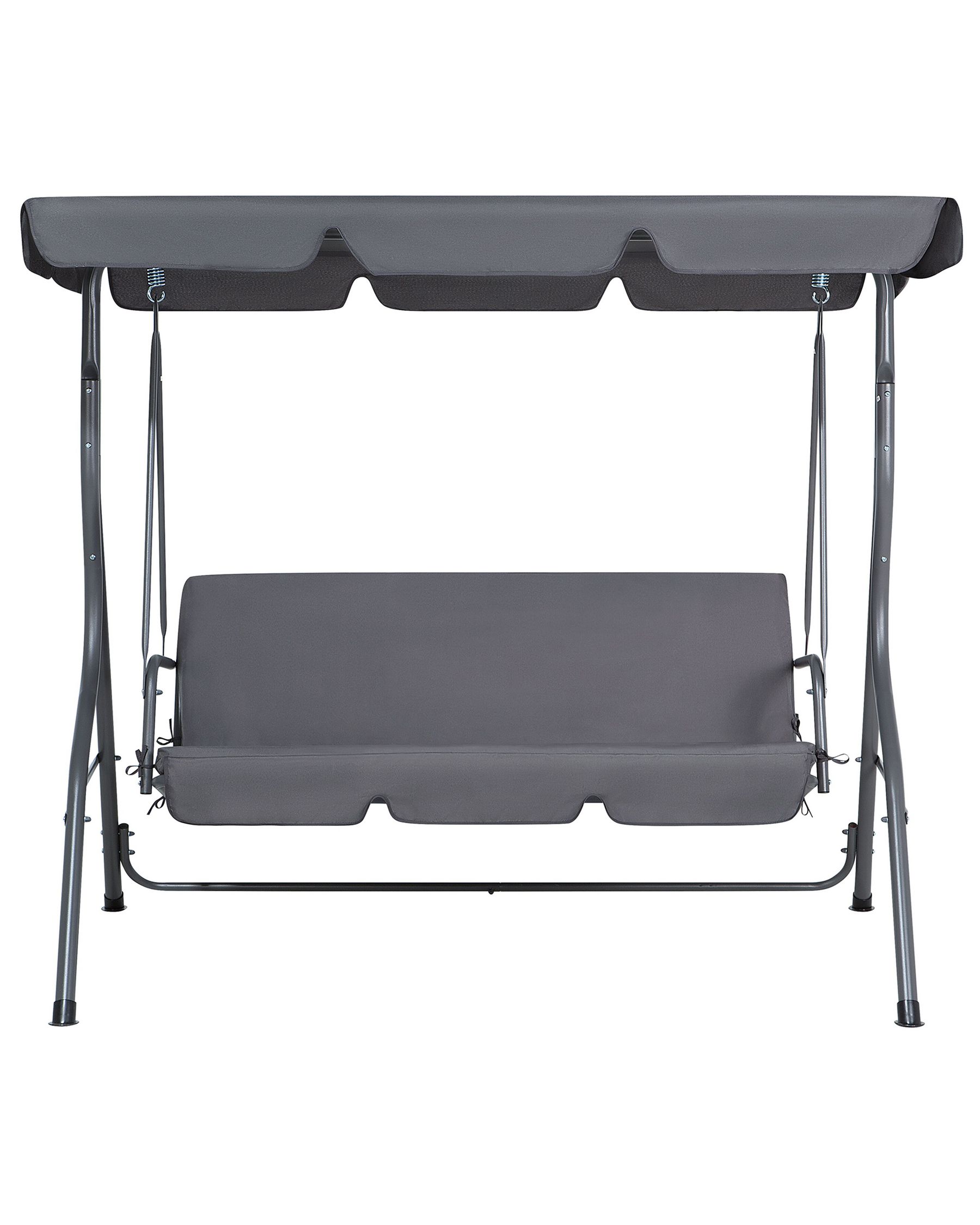 3 Seater Garden Swing Dark Grey CHAPLIN Beliani.co.uk