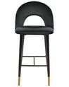 Set of 2 Velvet Bar Chairs Black FALTON_795825