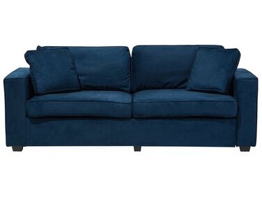 Sofa 3-osobowa welurowa ciemnoniebieska FALUN