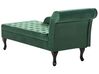 Right Hand Velvet Chaise Lounge with Storage Dark Green PESSAC_882101