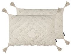 Koristetyyny puuvilla beige tuftattu 40 x 60 cm 2 kpl CRATAEGUS Koristetyyny puuvilla beige tuftattu 40 x 60 cm 2 kpl CRATAEGUS