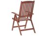 Set de terrasse table et 2 chaises en bois / coussins rouges TOSCANA_804386