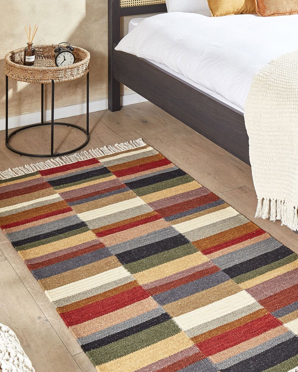 Striped area deals rug