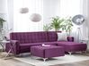 Left Hand Fabric Corner Sofa with Ottoman Purple ABERDEEN_736940