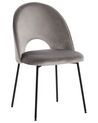 Lot de 2 chaises de salle à manger en velours gris COVELO_767788