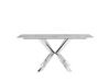 Glass Top Dining Table 160 x 90 cm Marble Effect with Silver SABROSA_792899