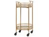 Round Metal Drinks Trolley with Mirrored Top Gold FARLEY_823349