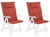 Set of 2 Outdoor Seat/Back Cushions Red TOSCANA/JAVA_801469