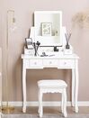 5 Drawers Dressing Table with Rectangular Mirror and Stool White RAYON _786263