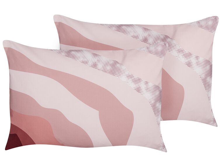 2 poduszki ogrodowe we wzór abstrakcyjny 40 x 60 cm różowe CAMPEI_881536