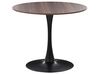 Round Dining Table ⌀ 90 cm Dark Wood with Black BOCA_821581