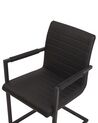 Conjunto de 2 sillas de comedor de piel sintética negra BUFORD_790100