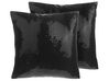 Set di 2 cuscini decorativi con paillettes color nero 45x45cm ASTER_770935
