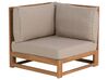 Lounge Set zertifiziertes Holz hellbraun 4-Sitzer modular Auflagen taupe TIMOR_803220