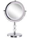 Kosmetikspiegel silber mit LED-Beleuchtung ø 20 cm LAON_810321