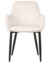 Conjunto de 2 sillas de comedor en terciopelo blanco crema WELLSTON_901868