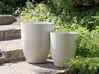 Conjunto de 2 vasos em pedra branca creme 43 x 43 x 52 cm CROTON_841611