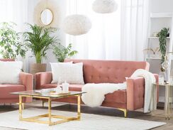 3-istuttava vaaleanpunainen samettiverhoiltu vuodesohva ABERDEEN 3-istuttava vaaleanpunainen samettiverhoiltu vuodesohva ABERDEEN