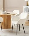 Lot de 2 chaises de salle à manger en tissu bouclé blanc ALDEN_877501