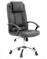 Cadeira de escritório com função de massagem em pele sintética preta RELAX_823176