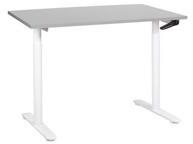 Hæve sænkebord manuelt hvid/grå 120 x 72 cm DESTINAS