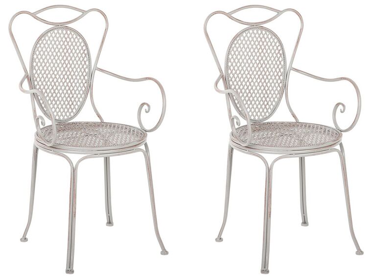 Conjunto de 2 cadeiras de jardim em metal cinzento CILENTO_763384