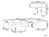 Sofá esquinero 7 plazas modular de poliéster gris oscuro/negro izquierdo con reposapiés AREZZO_776109