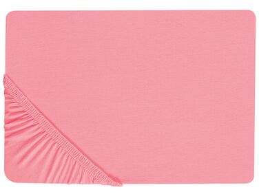 Cotton Fitted Sheet 160 x 200 cm Coral JANBU