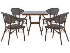 Puutarhakalustesetti 4-istuttava harmaa/musta CASPRI