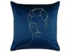 Set of 2 Velvet Cushions 45 x 45 cm Blue CROCUS_837770