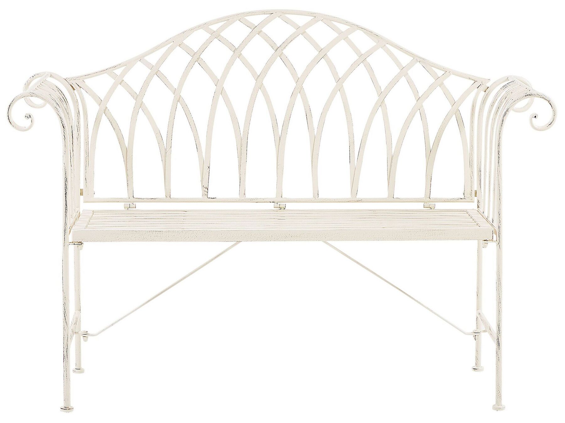 Gartenbank Metall weiß 130 cm MILAZZO Beliani.de
