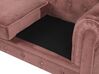 3 Seater Velvet Fabric Sofa Pink CHESTERFIELD_778831