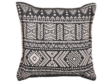 Cotton Cushion 45 x 45 cm Black and Beige SIRVAN