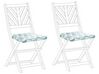 Conjunto de 2 cojines para silla de jardín azul claro/blanco 37 x 34 cm TERNI_844206