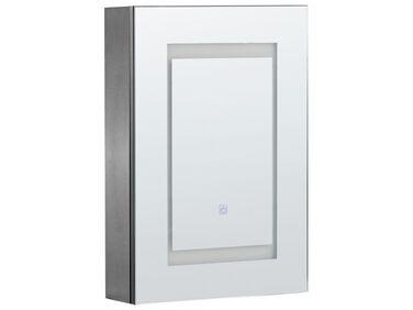 Bad Spiegelschrank schwarz / silber mit LED-Beleuchtung 40 x 60 cm MALASPINA