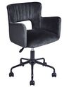 Krzesło biurowe regulowane welurowe czarne SANILAC_855181