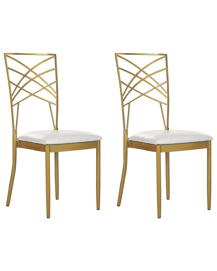 Conjunto de 2 cadeiras de jantar em metal dourado GIRARD_913458