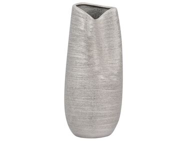 Dekorativní kameninová váza 32 cm stříbrná DERBE