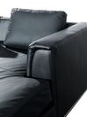 Left Hand Leather Corner Sofa with Ottoman Black OSLO_883