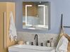 Badeværelsesskab med spejl og LED 60x60 cm sort MAZARREDO_905802
