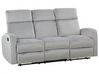 Sofa 3-osobowa welurowa z manualną funkcją relaksu jasnoszara VERDAL_834989