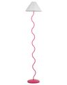 Lámpara de pie de metal rosa y blanca JIKAWO_898278