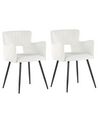 Conjunto de 2 sillas de comedor de terciopelo blanco crema/negro SANILAC_847140