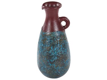 Terakotová dekorativní váza 40 cm modrá/hnědá VELIA