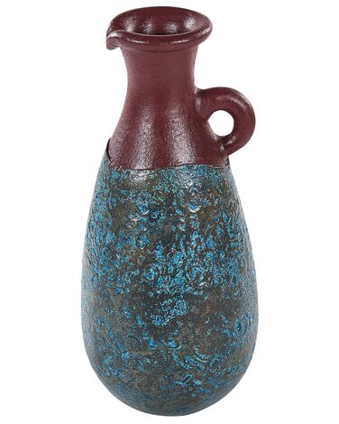 Terracotta dekorativ vase 40 cm blå og brun VELIA