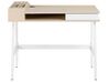 1 Drawer Home Office Desk with Shelf 100 x 55 cm Light Wood and White PARAMARIBO_720487