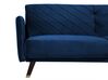 Velvet Fabric Sofa Bed Blue SENJA_707352