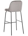 Set of 2 Velvet Bar Chairs Grey NEKOMA_767707